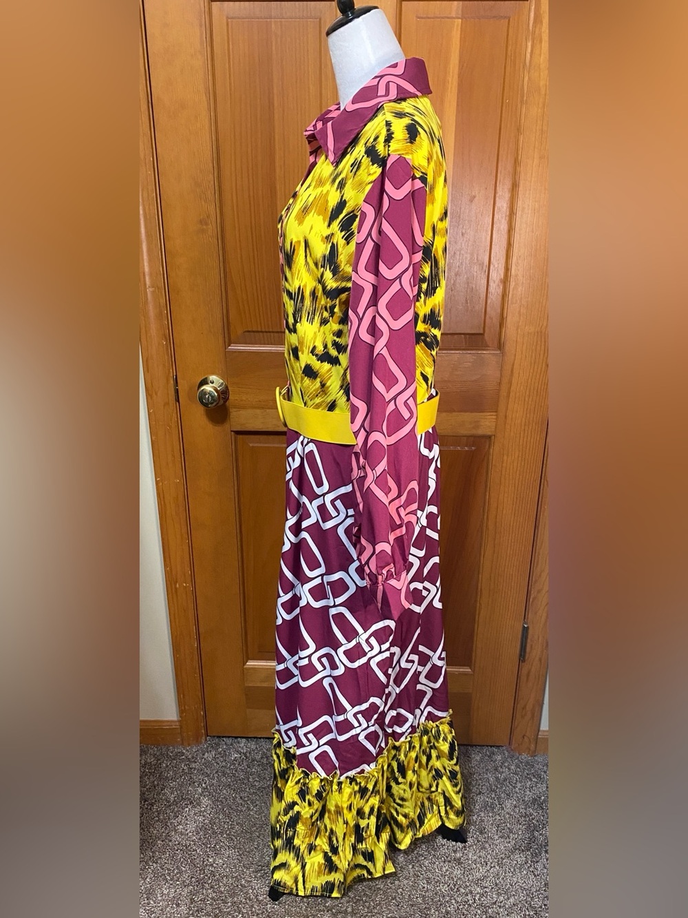 NWT Ashley Stewart Plus Size Vibrant Abstract Printed Shirt Dress with Belt - Picture 5 of 6
